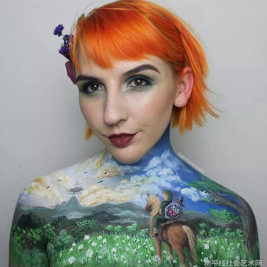 淄博人体陶艺彩绘展_人体彩绘_淄博人体陶艺彩绘大图